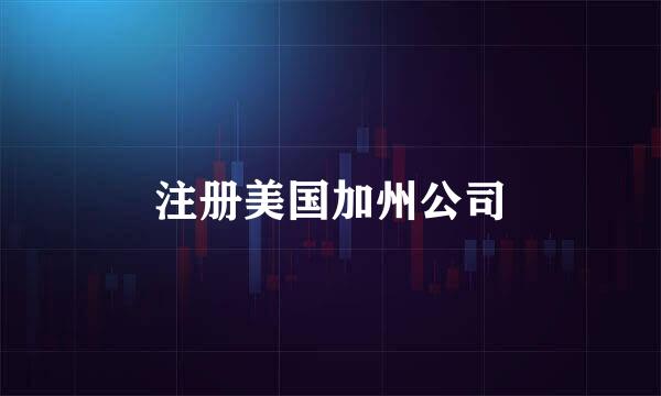 注册美国加州公司