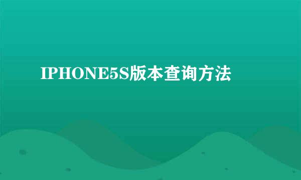 IPHONE5S版本查询方法