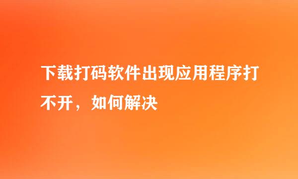 下载打码软件出现应用程序打不开，如何解决
