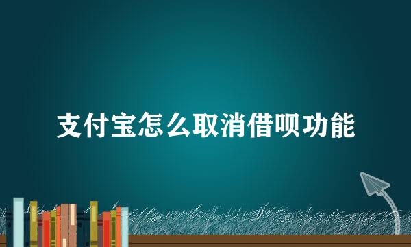 支付宝怎么取消借呗功能