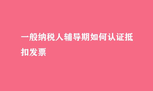 一般纳税人辅导期如何认证抵扣发票