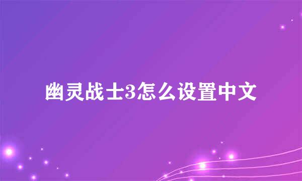 幽灵战士3怎么设置中文