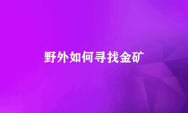 野外如何寻找金矿
