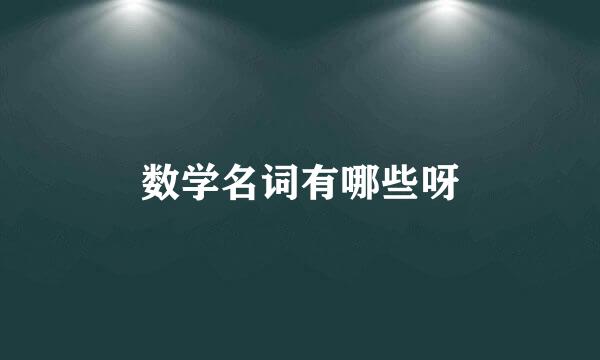 数学名词有哪些呀