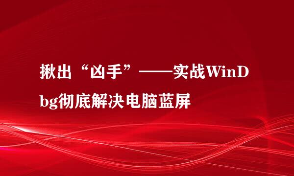 揪出“凶手”——实战WinDbg彻底解决电脑蓝屏