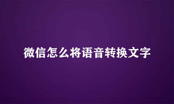 微信怎么将语音转换文字