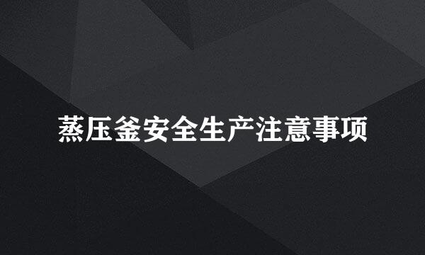 蒸压釜安全生产注意事项