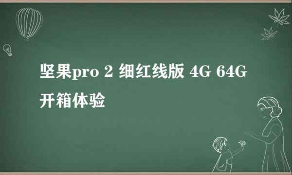 坚果pro 2 细红线版 4G 64G 开箱体验