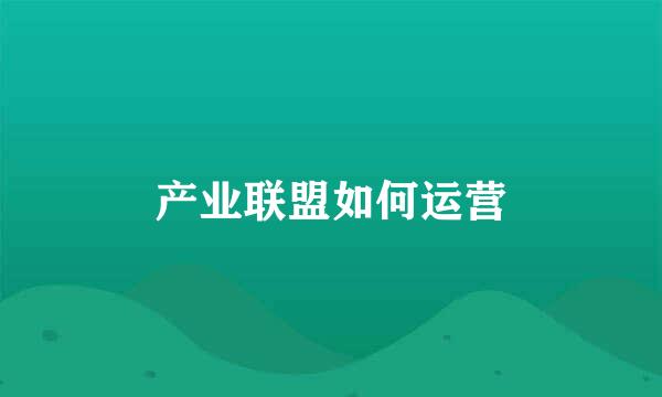 产业联盟如何运营