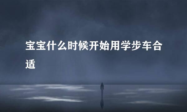 宝宝什么时候开始用学步车合适