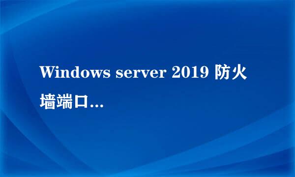 Windows server 2019 防火墙端口自定义设置