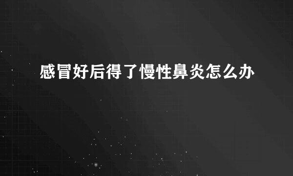 感冒好后得了慢性鼻炎怎么办