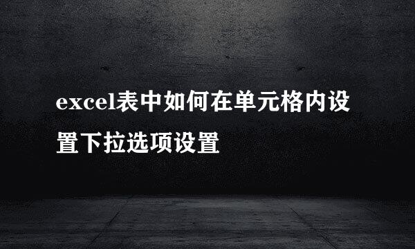 excel表中如何在单元格内设置下拉选项设置