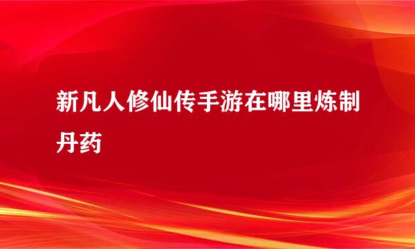 新凡人修仙传手游在哪里炼制丹药
