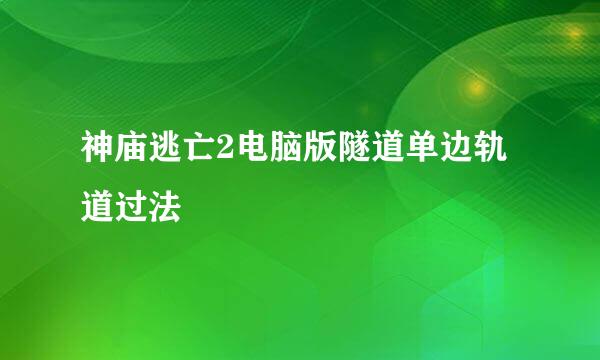 神庙逃亡2电脑版隧道单边轨道过法