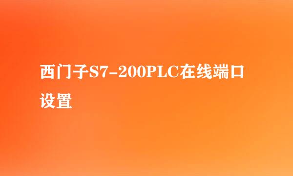 西门子S7-200PLC在线端口设置