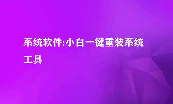 系统软件:小白一键重装系统工具