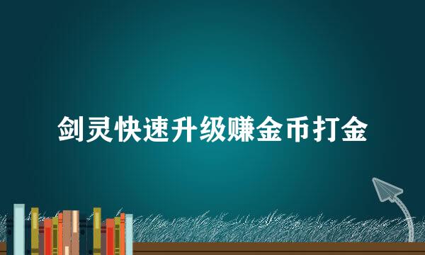 剑灵快速升级赚金币打金