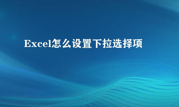 Excel怎么设置下拉选择项