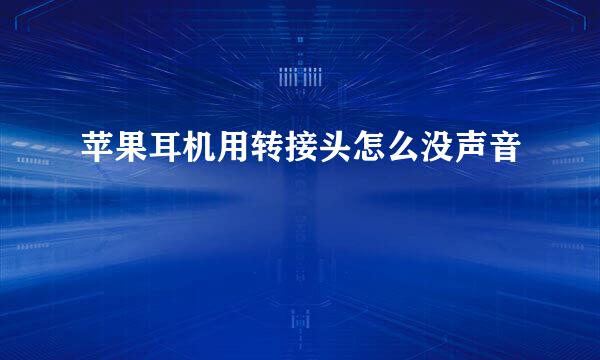 苹果耳机用转接头怎么没声音