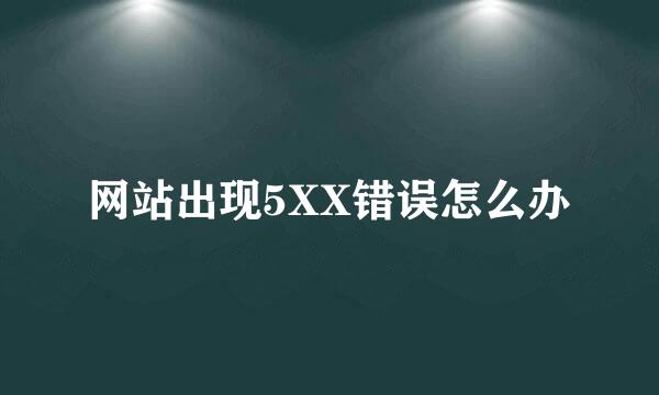 网站出现5XX错误怎么办