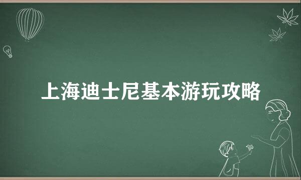 上海迪士尼基本游玩攻略