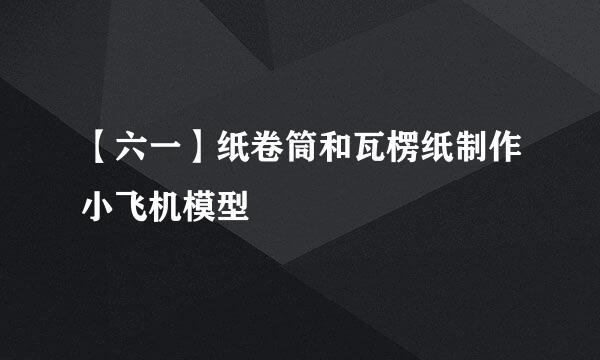 【六一】纸卷筒和瓦楞纸制作小飞机模型