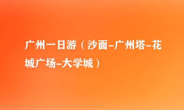 广州一日游（沙面-广州塔-花城广场-大学城）