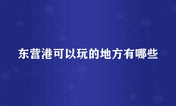 东营港可以玩的地方有哪些