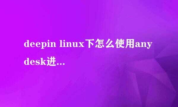 deepin linux下怎么使用anydesk进程远程连接