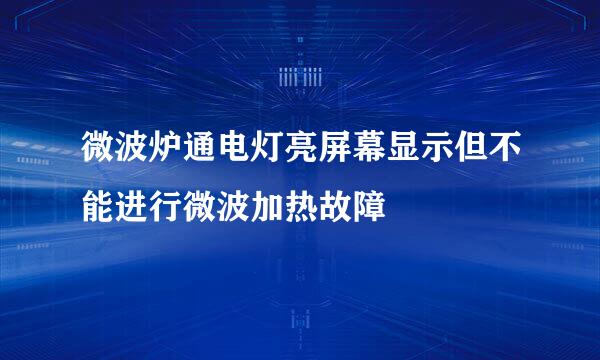 微波炉通电灯亮屏幕显示但不能进行微波加热故障