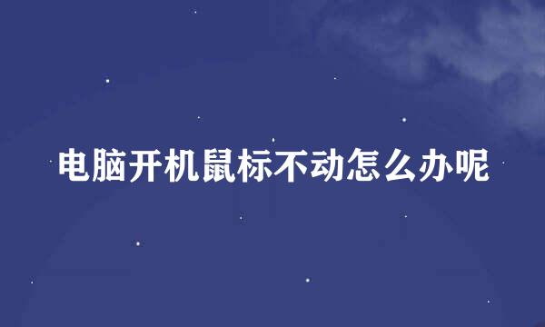 电脑开机鼠标不动怎么办呢