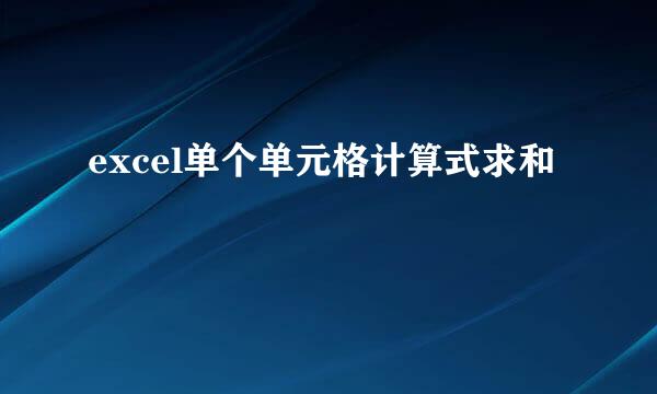 excel单个单元格计算式求和