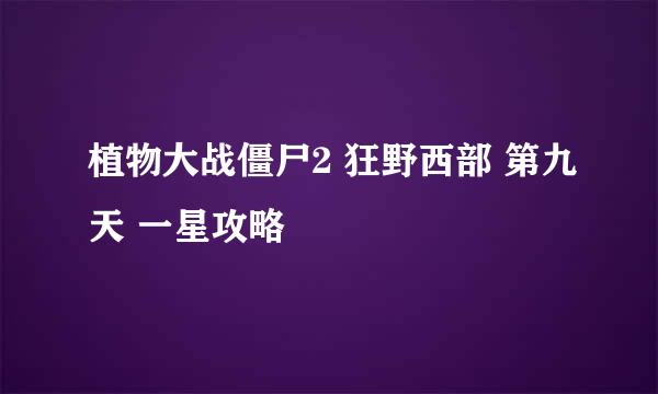 植物大战僵尸2 狂野西部 第九天 一星攻略