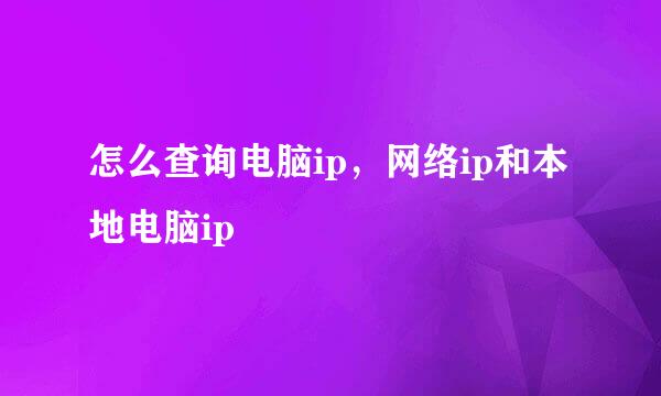 怎么查询电脑ip，网络ip和本地电脑ip