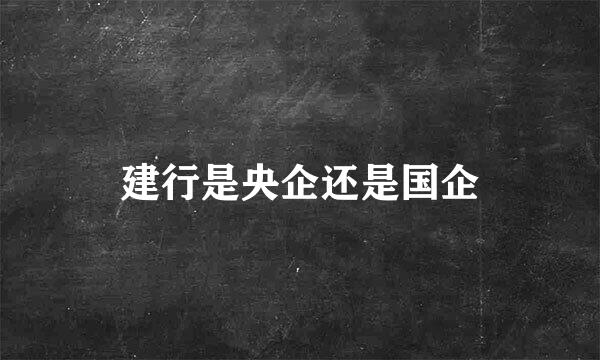 建行是央企还是国企