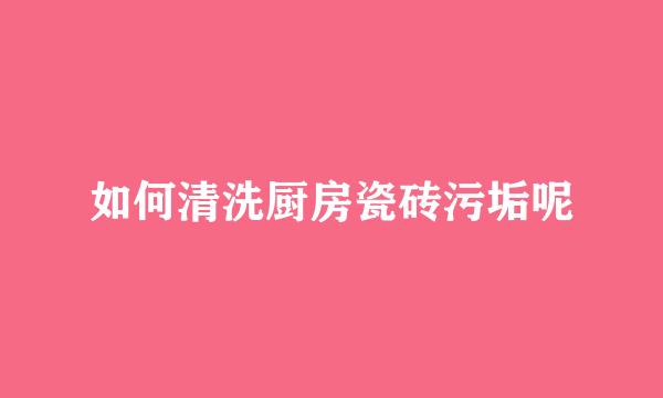 如何清洗厨房瓷砖污垢呢