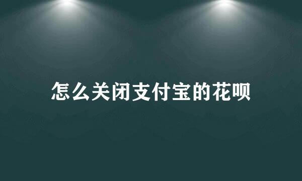 怎么关闭支付宝的花呗