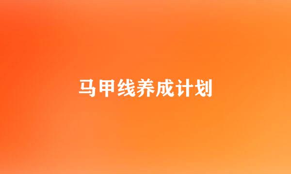 马甲线养成计划