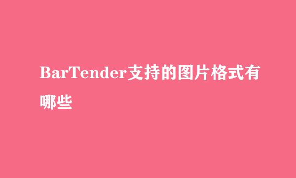 BarTender支持的图片格式有哪些