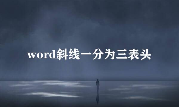 word斜线一分为三表头