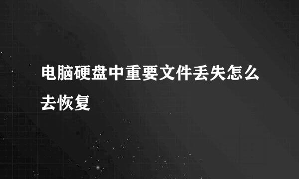 电脑硬盘中重要文件丢失怎么去恢复