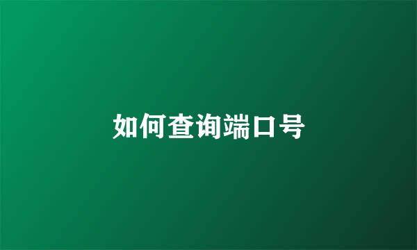 如何查询端口号