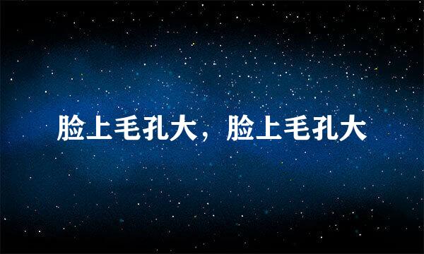 脸上毛孔大，脸上毛孔大