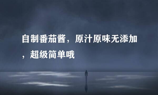自制番茄酱，原汁原味无添加，超级简单哦