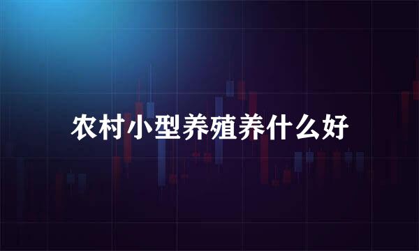 农村小型养殖养什么好