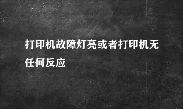 打印机故障灯亮或者打印机无任何反应