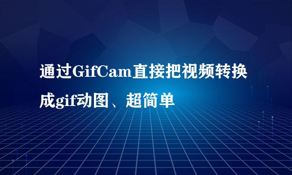 通过GifCam直接把视频转换成gif动图、超简单