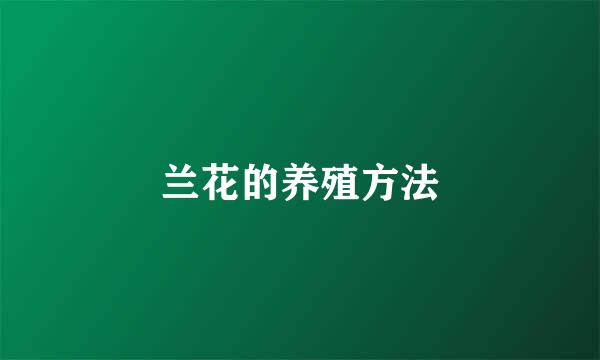 兰花的养殖方法