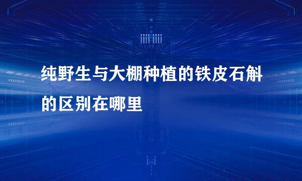 纯野生与大棚种植的铁皮石斛的区别在哪里